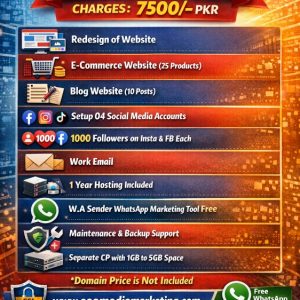 SPECIAL OFFER – THIS MONTH ONLY | CHARGES: 7,500/- PKR