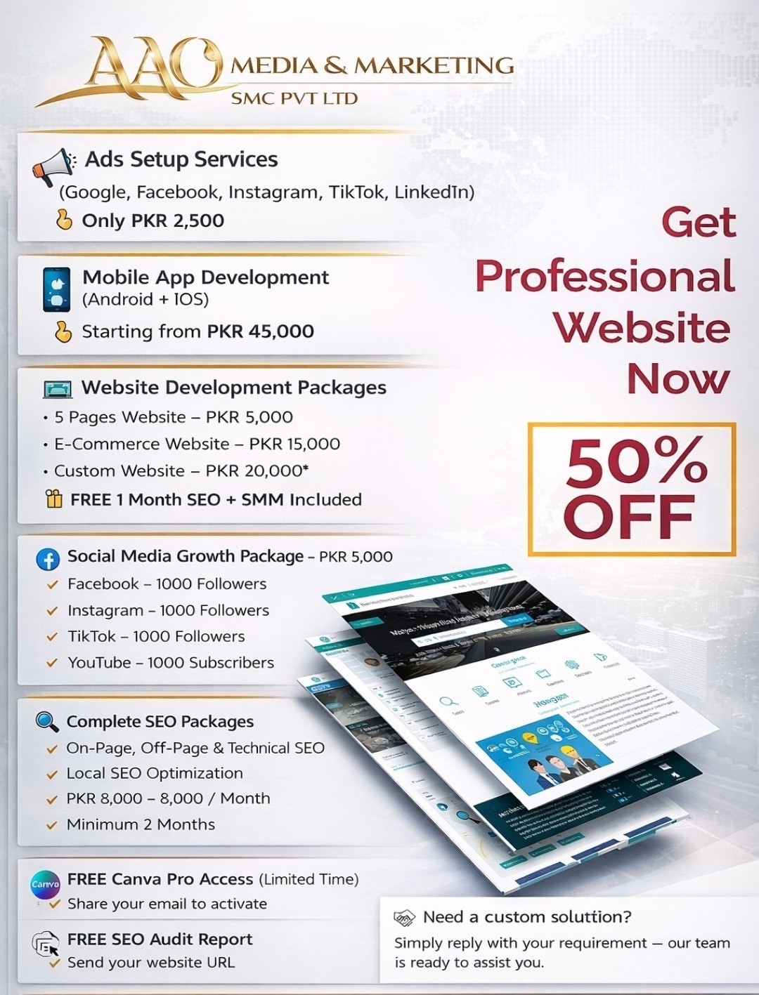 Get Professional Digital Services at 50% Off